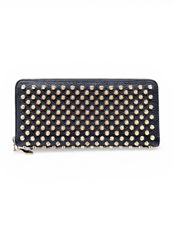 Christian Louboutin Handbags - Christian Louboutin Pannetone Black Spiked Long Zippy Wallet